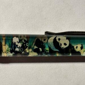 San Diego Zoo Floaty Pen Giant Pandas Move by Bamboo Trees Souvenir Promo Vtg
